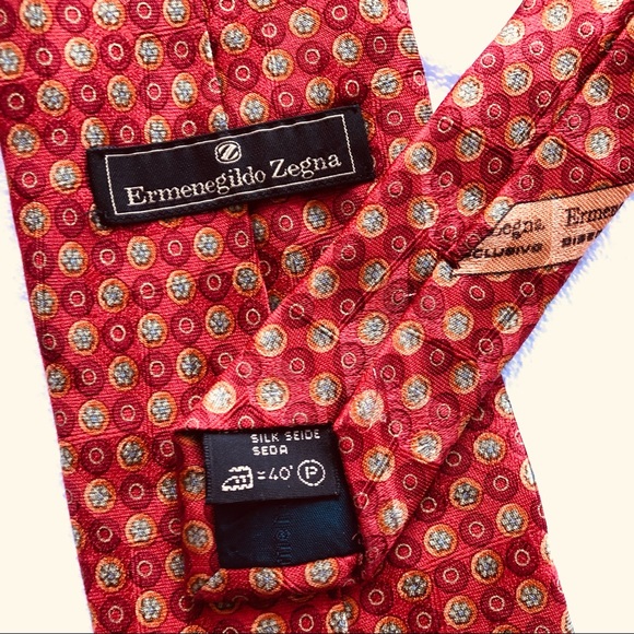 Ermenegildo Zegna silk tie fall bright oranges - Picture 6 of 7